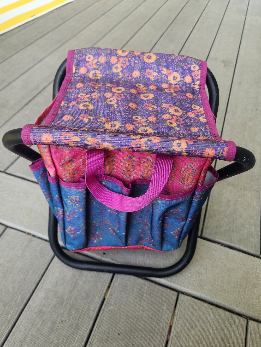Natural Life Folding Garden Stool and Utility Caddy
